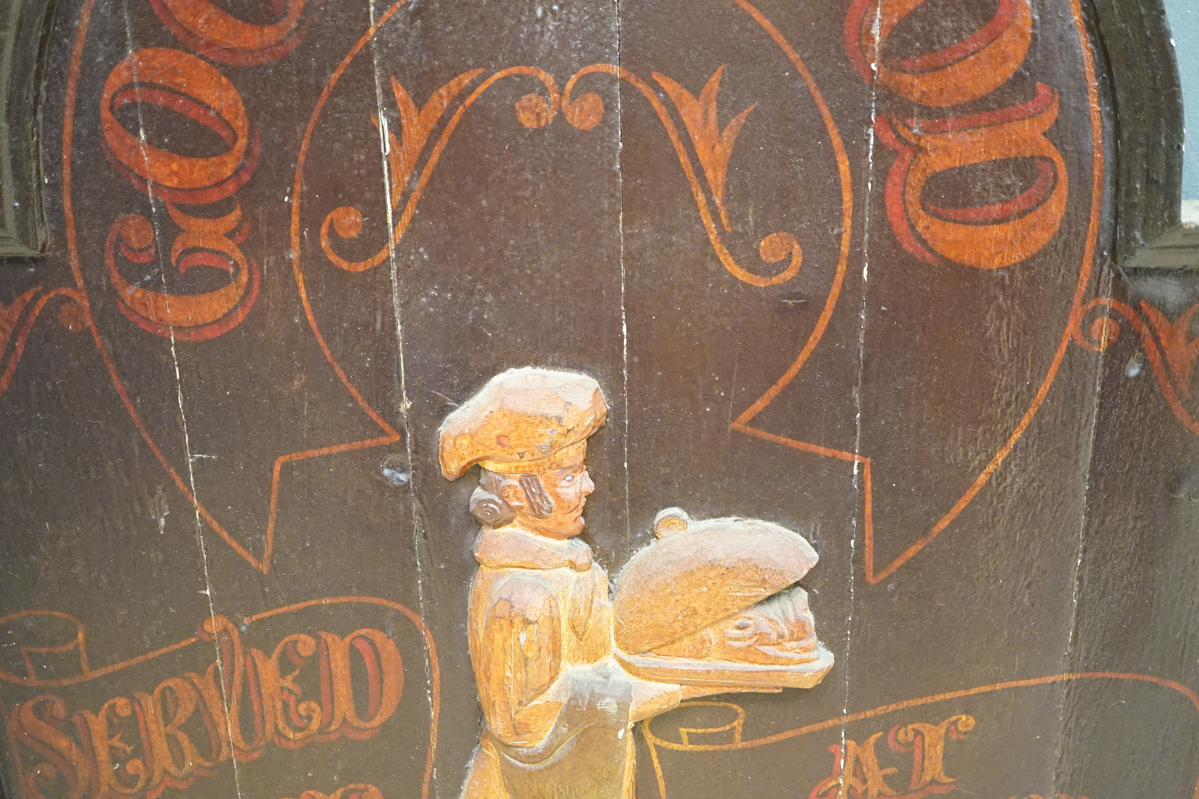 A 'Good Food' painted wood advertising sign, 93 x 74cm